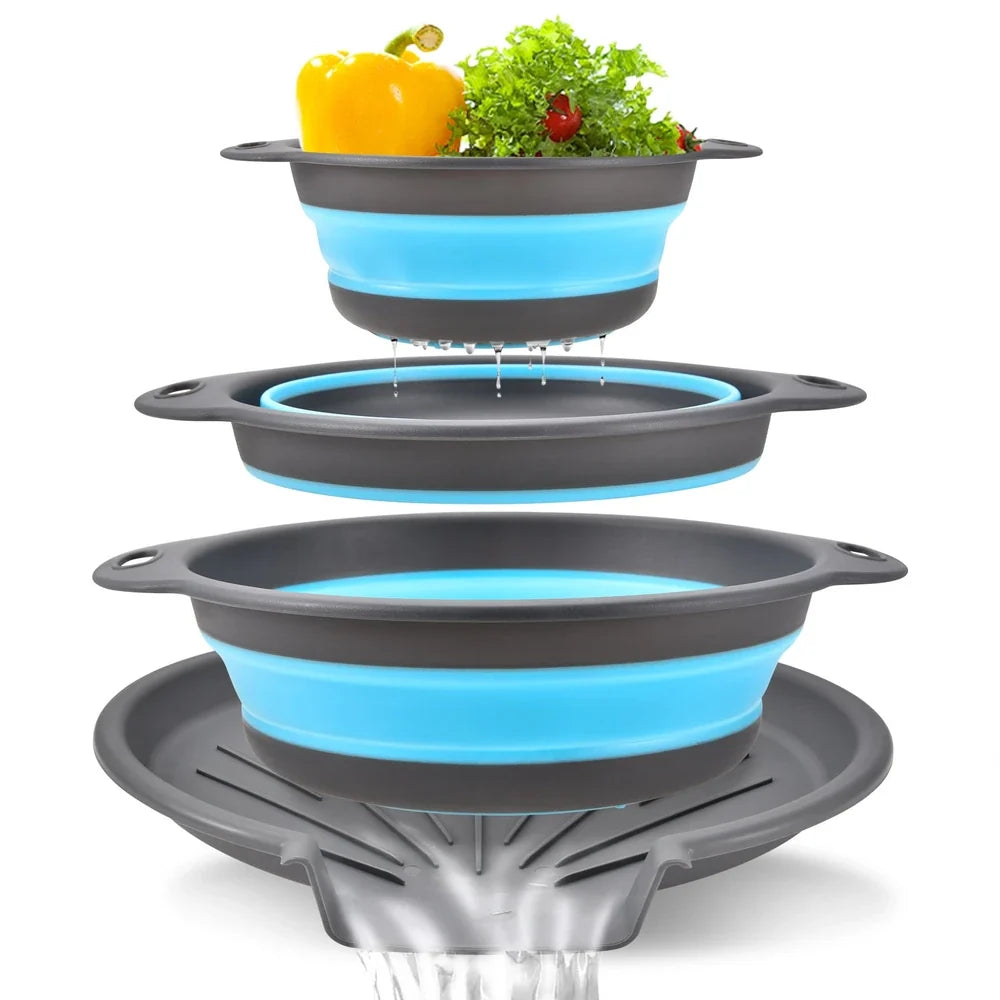 Collapsible Self-Draining Colander Set