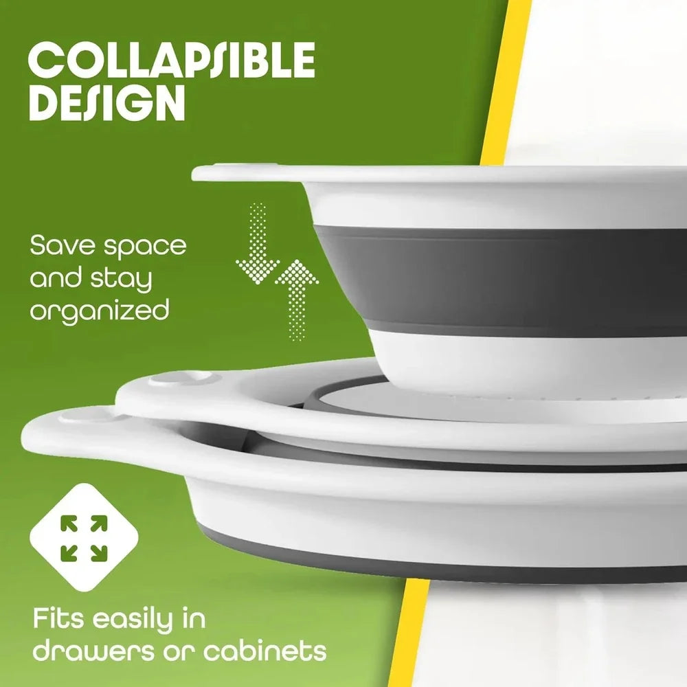 Collapsible Self-Draining Colander Set