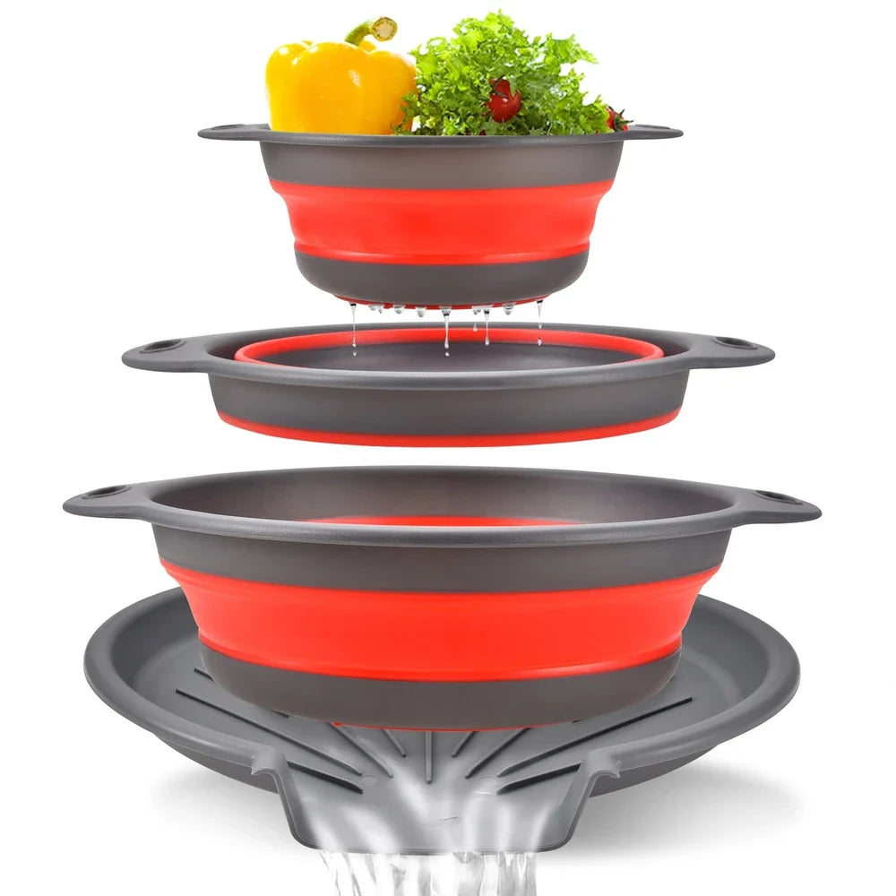 Collapsible Self-Draining Colander Set