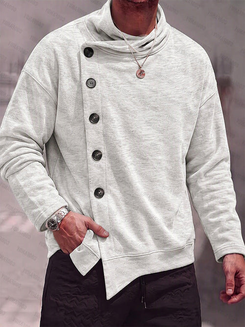 Casual Loose Asymmetric Placket Cardigan