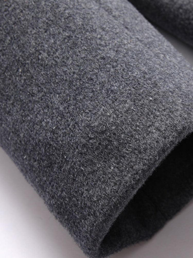 Faux Two-Piece Hooded Wool Blend Overcoat
