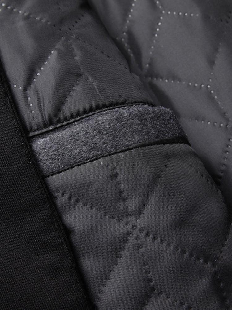 Faux Two-Piece Hooded Wool Blend Overcoat